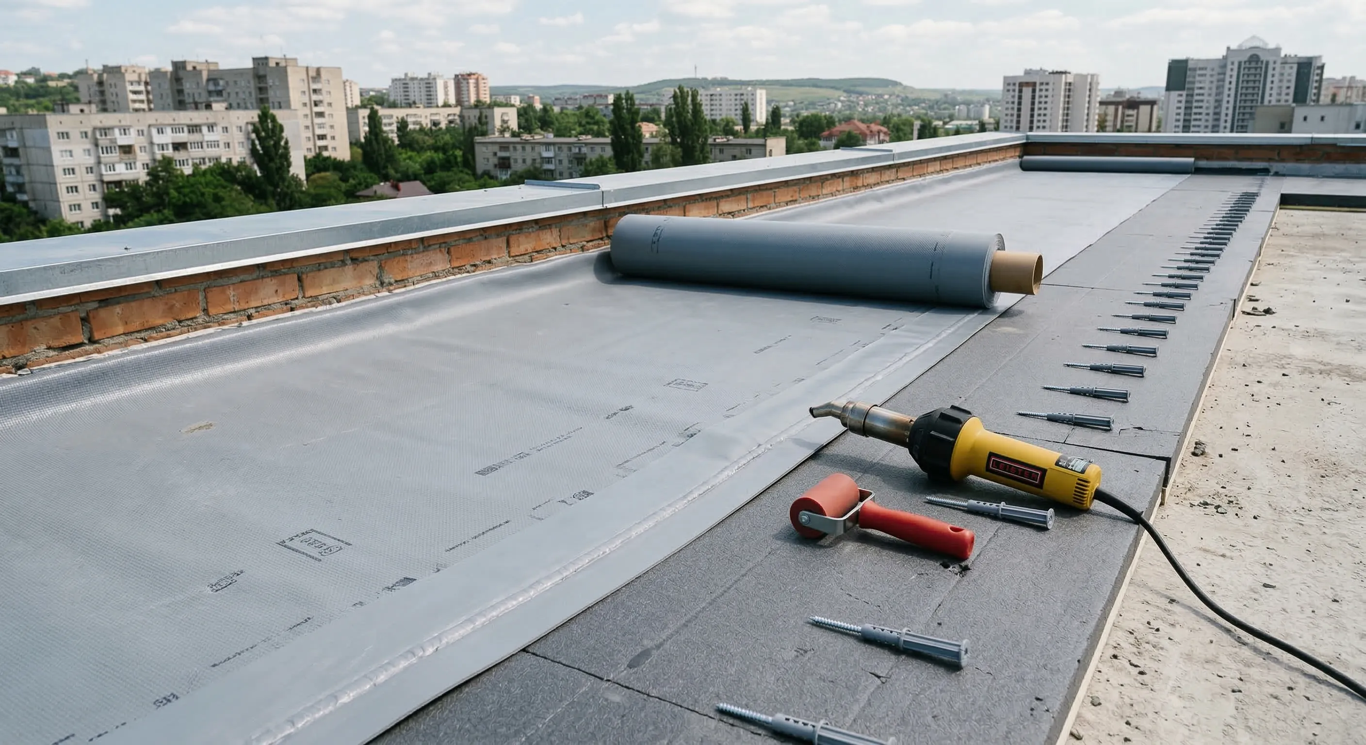 Montaj membrană PVC — 850 m²